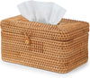 Hand-Woven Rattan Rectangular Tissue Cover