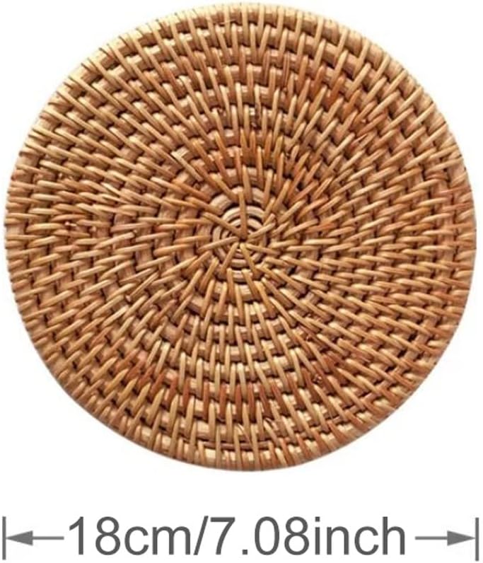 Artisanal Hand-Woven Natural Rattan Placemat